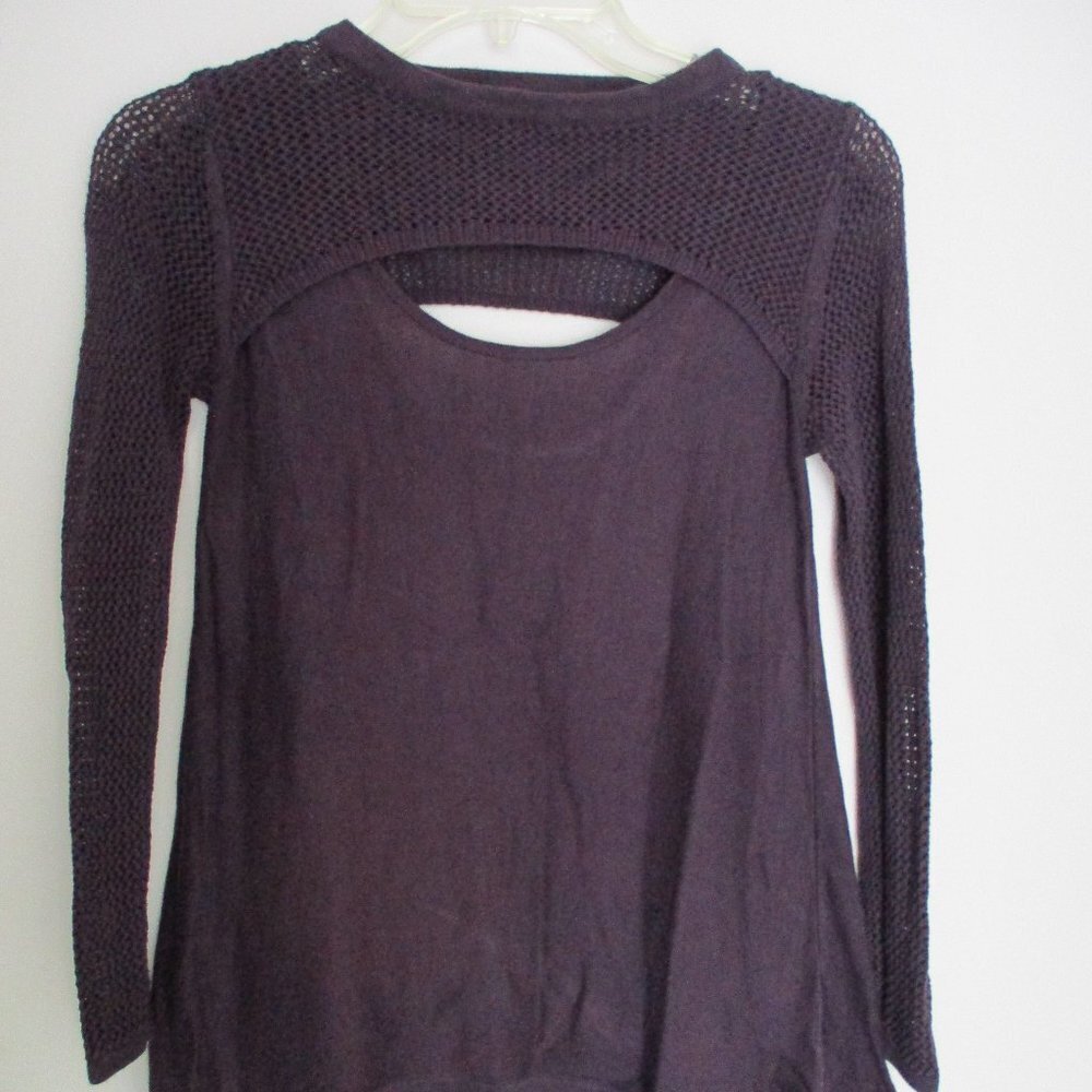 Stitches & Stripes Plum Long Sleeve Knit Top Small